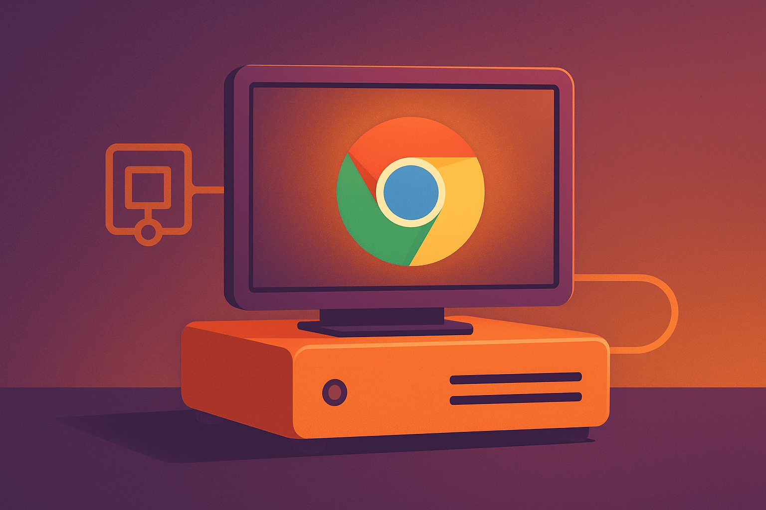 Google Chrome Browser icon displayed on a computer monitor screen